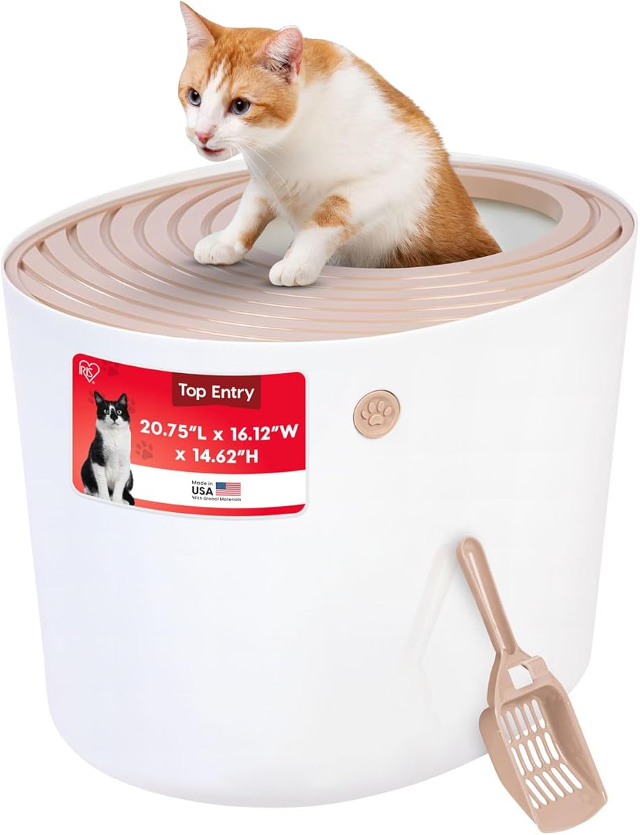 IRIS USA Top Entry Cat Litter Box
