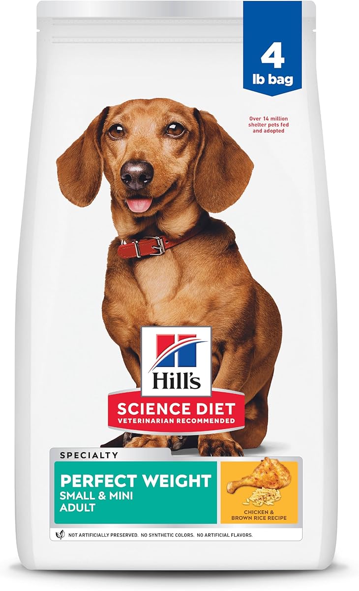 Hill's Science Diet Adult Perfect Weight Small & Mini Dry Dog Food, Chicken, 4 lb. Bag